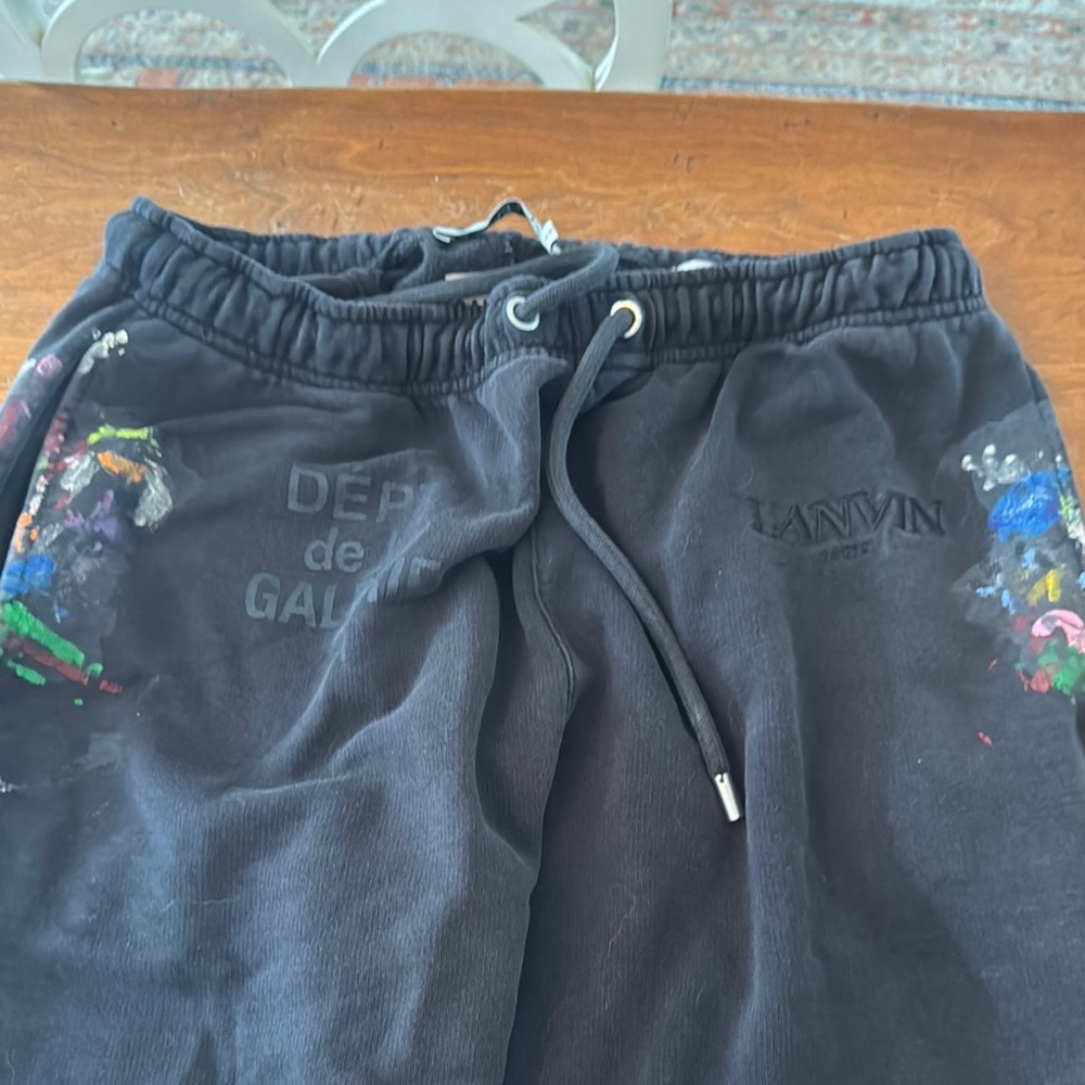 Lanvin Black Joggers with Vibrant Accents